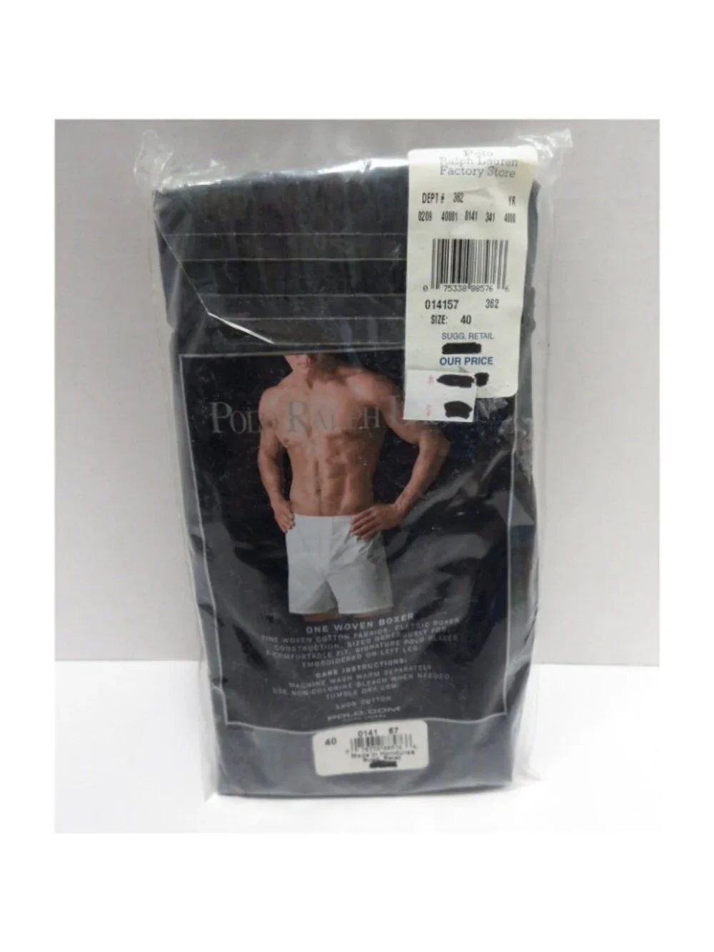 Polo Ralph Lauren Underwear 40 Boxer Plaid Woven Cotton Deadstock